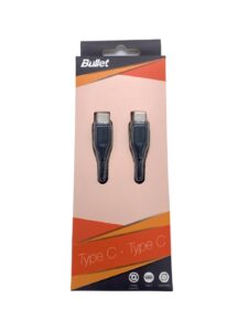 Kabelis -  BULLET Type C - Type C 1m, 2.4A Black