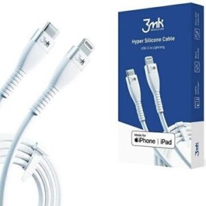 Kabelis 3MK Apple 3mk  Hyper Silicone Cable Type-C to Lightning 20W 3A White