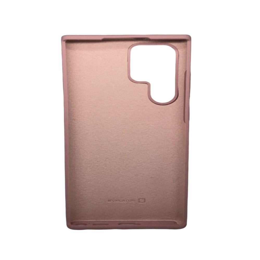 Back panel cover Evelatus Samsung Galaxy S22 Ultra Premium Soft Touch Silicone Case Pink Sand
