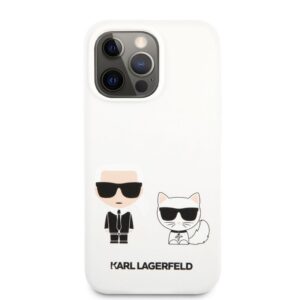 Nugarėlės dėklai Karl Lagerfeld Apple iPhone 13 Pro Choupette Liquid Silicone Case White