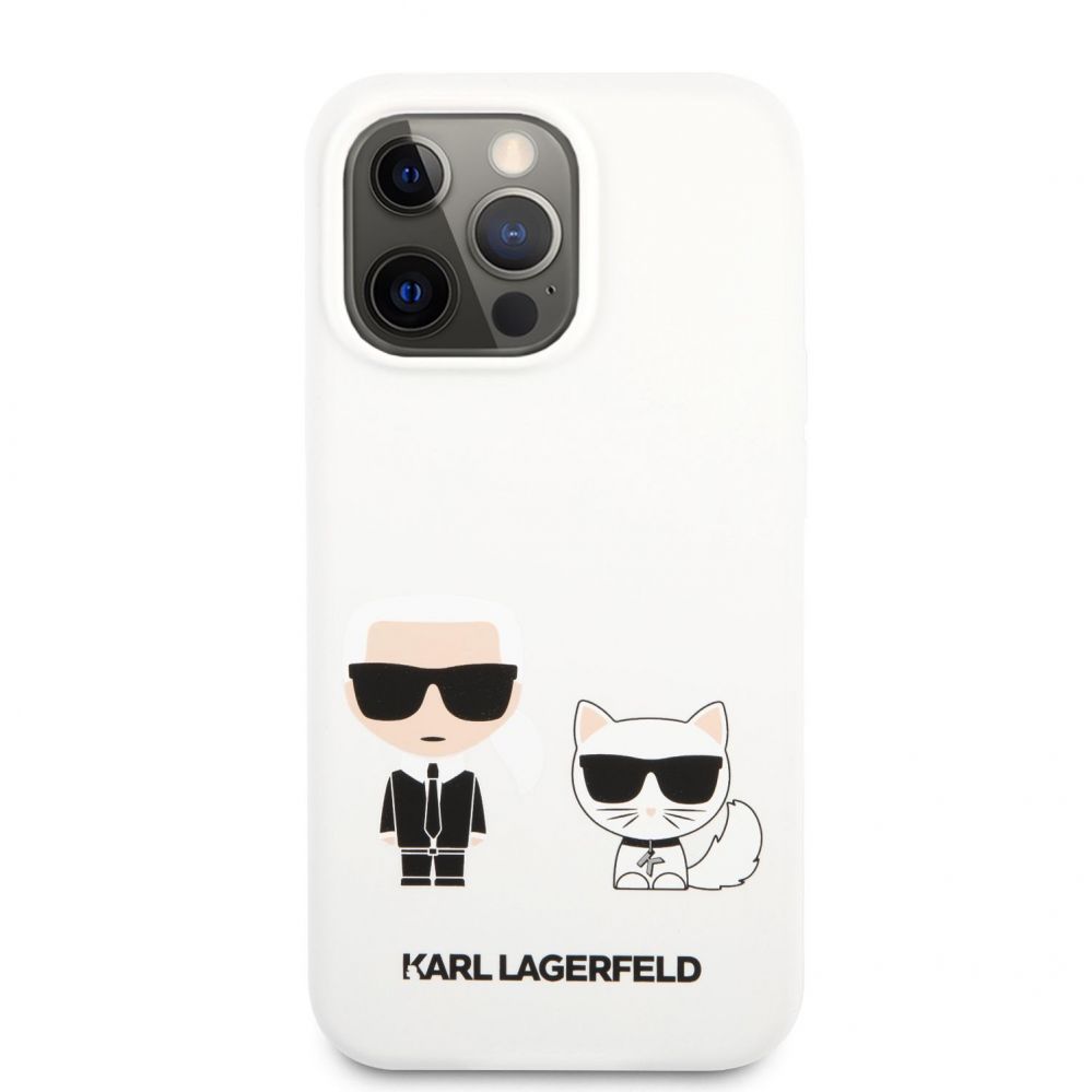 Tagakaaned Karl Lagerfeld Apple iPhone 13 Pro Choupette Liquid Silicone Case White