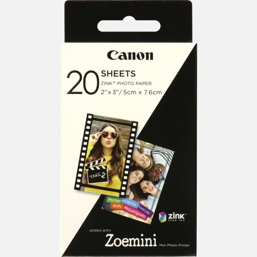 Kontoritarbed Canon 20 sheets ZP-2030 Photo Paper, White, 5 x 7.6 cm
