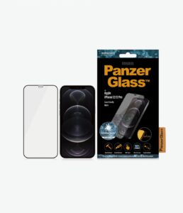 Nugarėlės dėklai PanzerGlass - For iPhone 12/12 Pro, Glass, Black, Clear Screen Protector, 6.1 