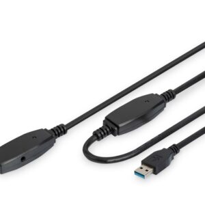 Kabelis Digitus  USB Extension cable DA-73105 USB 3.0, 10 m, Black 