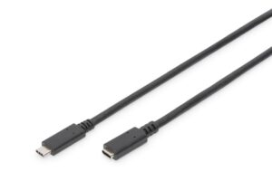 Kabelis Digitus  USB Type-C Extension Cable AK-300210-020-S USB Male 2.0 (Type C), USB Female 2.0 (Type C), Black, 2 m 
