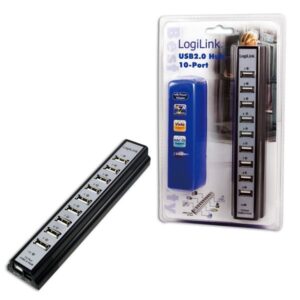 Routers Logilink  USB 2.0 Hub-10 port whit power adapter 