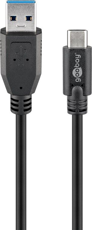 Kaabel Goobay Sync & Charge Super Speed USB-C to USB A 3.0 charging cable 67999 Round cable, USB-C male, USB 3.0 male (type A), Black, 0.5 m