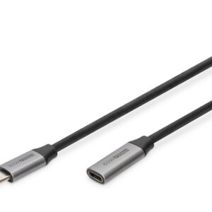 Cable Digitus  USB-C/M to USB-C/F Extension Cable 	DB-300230-010-S USB-C jack, USB C, plug, Black, 1 m 