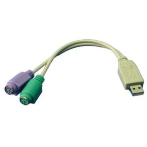 Cable Logilink  Adapter USB to PS/2 x2 : 2x Mini DIN 6-pin FM, USB M 
