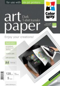 Офисные принадлежности ColorWay  ART T-shirt transfer (dark) Photo Paper, 5 sheets, A4, 120 g/m²