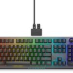 Kompiuterio klaviatūra Dell  Alienware Tri-Mode AW920K Wireless Gaming Keyboard, RGB LED light, US, Wireless, Dark Side of the Moon, Bluetooth, Numeric keypad, CHERRY MX Red 