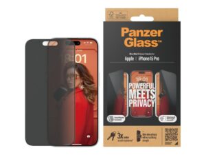 Tagakaaned PanzerGlass  Privacy Screen Protector iPhone 2023 6.1" Pro | Ultra-Wide Fit w. EasyAligner 
