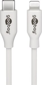 Kabelis Goobay  Lightning - USB-C  USB charging and sync cable, 2 m, white  USB-C  male Apple Lightning male (8-pin) 
