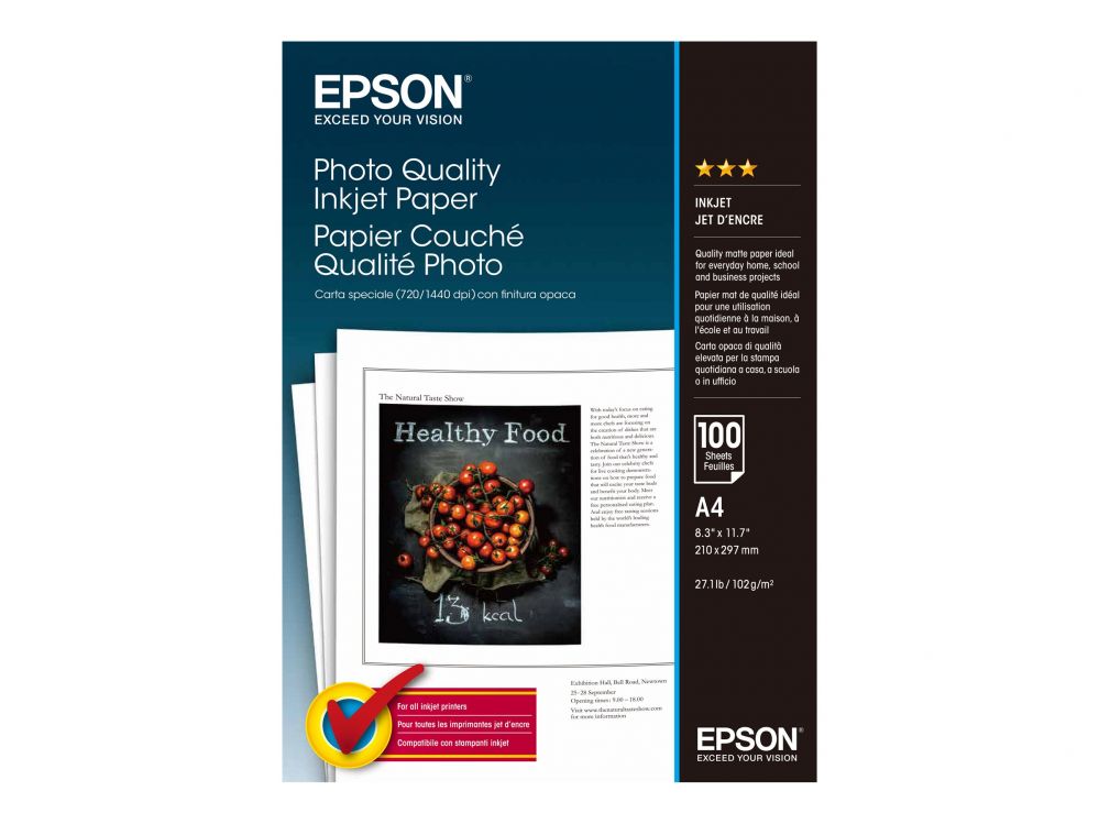 Kontoritarbed EPSON Photo Quality Inkjet Paper - A4 - 100 sheets