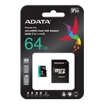 Карты памяти ADATA  ADATA 64GB Micro SDXC UHS-I U3 V30S + Ad