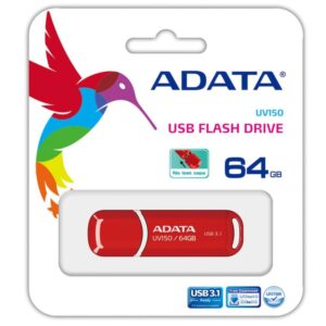 Flash drive ADATA  MEMORY DRIVE FLASH USB3.1 64GB/RED AUV150-64G-RRD 