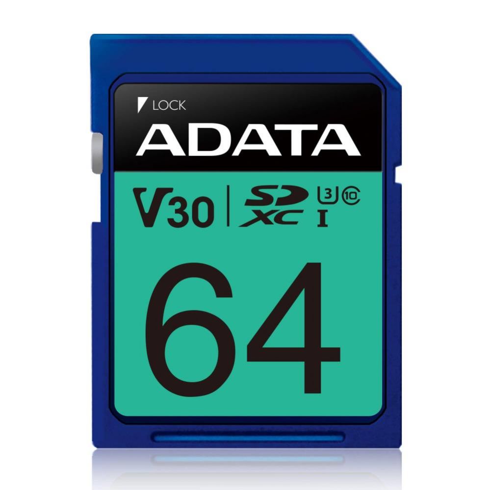 Cita datorprece ADATA MEMORY SDXC 64GB V30/ASDX64GUI3V30S-R