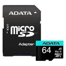 Cita datorprece ADATA  MEMORY MICRO SDXC 64GB W/ADAP./AUSDX64GUI3V30SA2-RA1 