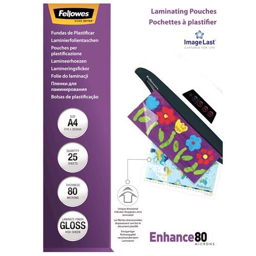 Office supplies Fellowes LAMINATOR POUCH IMAGELAST/A4 80 25PCS 5396205