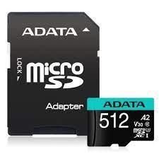 Cita datorprece ADATA  MEMORY MICRO SDXC 512GB W/AD./AUSDX512GUI3V30SA2-RA1 