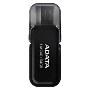 USB atmintinė ADATA  MEMORY DRIVE FLASH USB2 64GB/BLACK AUV240-64G-RBK 