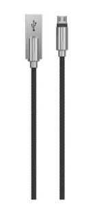 Lādēšanas ierīces un kabeļi Devia  Storm Series Zinc Alloy Android cable (5V 2.1A,1M) black 