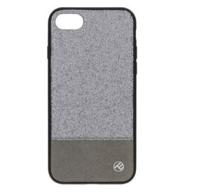 Maciņi Tellur Apple Cover Synthetic Leather Glitter II for iPhone 8 silver 