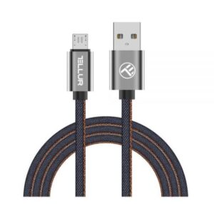 Lādēšanas ierīces un kabeļi Tellur  Data cable, USB to Micro USB, 1m denim 