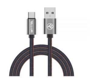 Lādēšanas ierīces un kabeļi Tellur  Data cable, USB to Type-C, 1m denim 