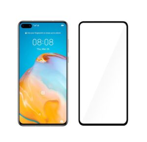 Aizsargstikli un plēves Tellur Huawei Tempered Glass 2.5D Full Cover Full Glue for Huawei P40 black 