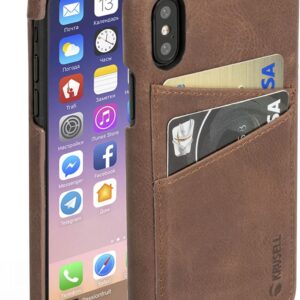 Case universal Krusell Apple Sunne 2 Card Cover Apple iPhone X vintage cognac (61104) 