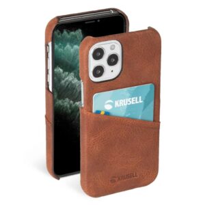 Aizmugurējais vāciņš Krusell Apple Sunne CardCover Apple iPhone 12 mini vintage cognac (62154) 