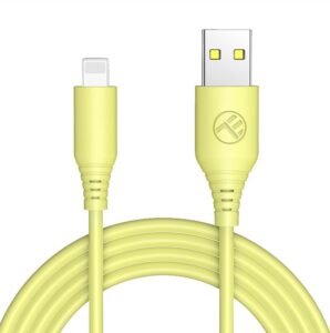 Lādēšanas ierīces un kabeļi Tellur  Silicone USB to Lightning cable 3A, 1m, yellow 