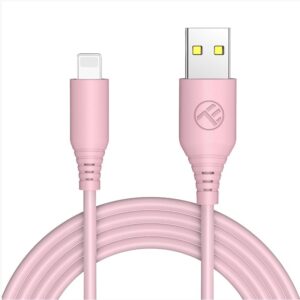 Lādēšanas ierīces un kabeļi Tellur  Silicone USB to Lightning cable 3A, 1m, pink 
