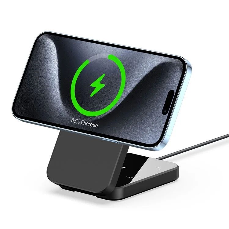 Juhtmeta laadija Duzzona W17 3-in-1 Wireless Charger Stand with MagSafe 15W Black