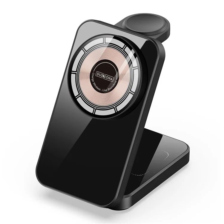 Juhtmeta laadija Duzzona W17 3-in-1 Wireless Charger Stand with MagSafe 15W Black