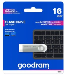 Flash drive Goodram  UNO3 Pendrive - 16GB USB 3.2 gen 1 Silver