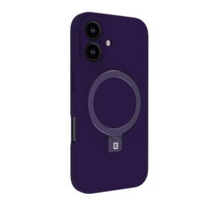 Back panel cover Evelatus Apple iPhone 16 Premium Magsafe with Stand Soft Touch Silicone Case Purple