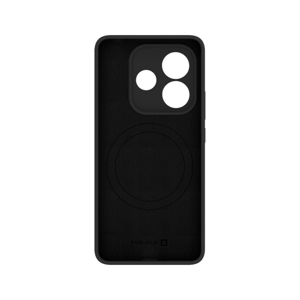 Back panel cover Evelatus Xiaomi Redmi Note 14 Premium Magnetic Soft Touch Silicone Case Black