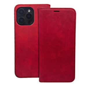 Knygos tipo dėklas dėklai iLike Samsung Galaxy A14 4G / A14 5G Smart Suede case Red