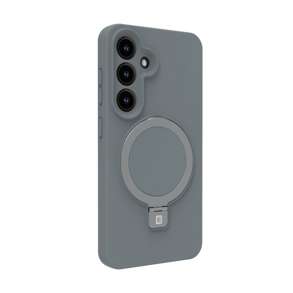 Tagakaaned Evelatus Samsung Galaxy S25 Premium Magnetic with Stand Soft Touch Silicone Case Silver