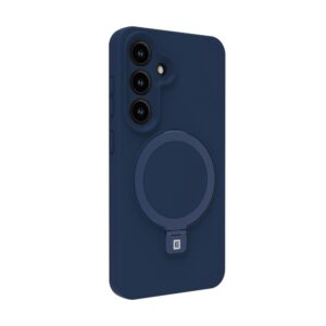 Nugarėlės dėklai Evelatus Samsung Galaxy S25 Premium Magnetic with Stand Soft Touch Silicone Case Midnight Blue