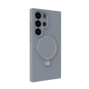 Nugarėlės dėklai Evelatus Samsung Galaxy S25 Ultra Premium Magnetic with Stand Soft Touch Silicone Case Silver