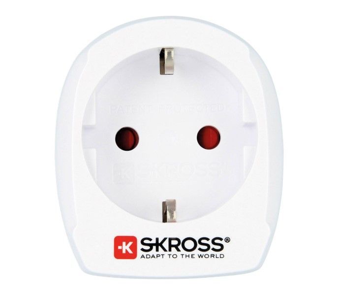 Adaptrid Skross Travel adapter CA EU to DEN - Europe to Denmark White