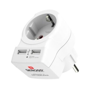 Üleminek Skross  In-line socket + USB White