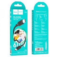 Cable Hoco X90 Cool 60W silicone charging data cable for Type-C to Type-C Black