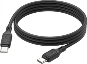 Cable Hoco  X90 Cool 60W silicone charging data cable for Type-C to Type-C Black