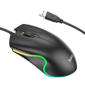 Computer mouse Hoco  GM19 Enjoy gaming luminous wired mouse Black