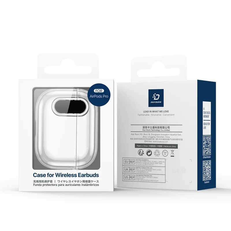 Headphone case Dux Ducis Apple AirPods 4 PECL Series PC+TPU Cover with Hook Grey