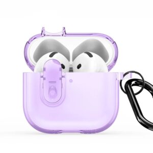 Maciņš austiņām Dux Ducis Apple AirPods 4 PECL Series PC+TPU Cover with Hook Purple
